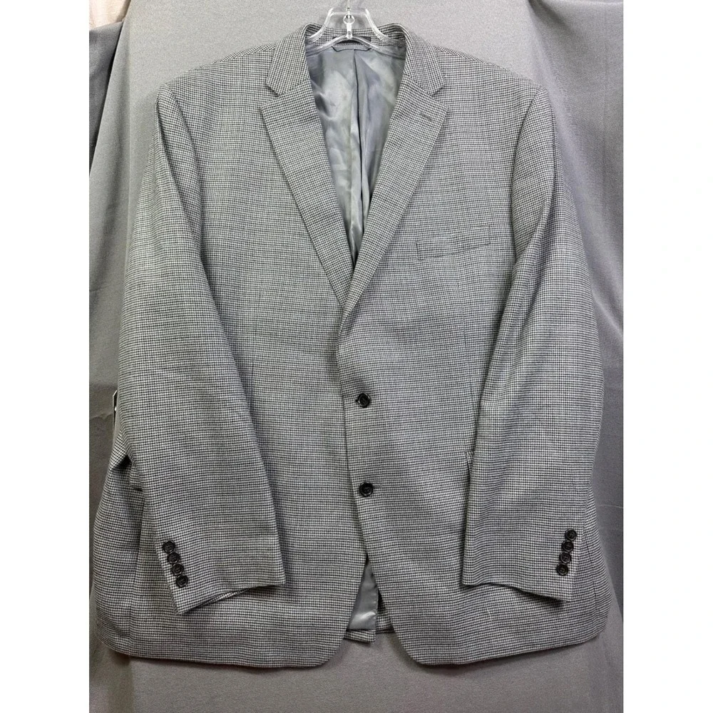 Lauren Ralph Lauren Men's 52L Blazer‎ Sport Coat Houndstooth Grey Black 52 Long